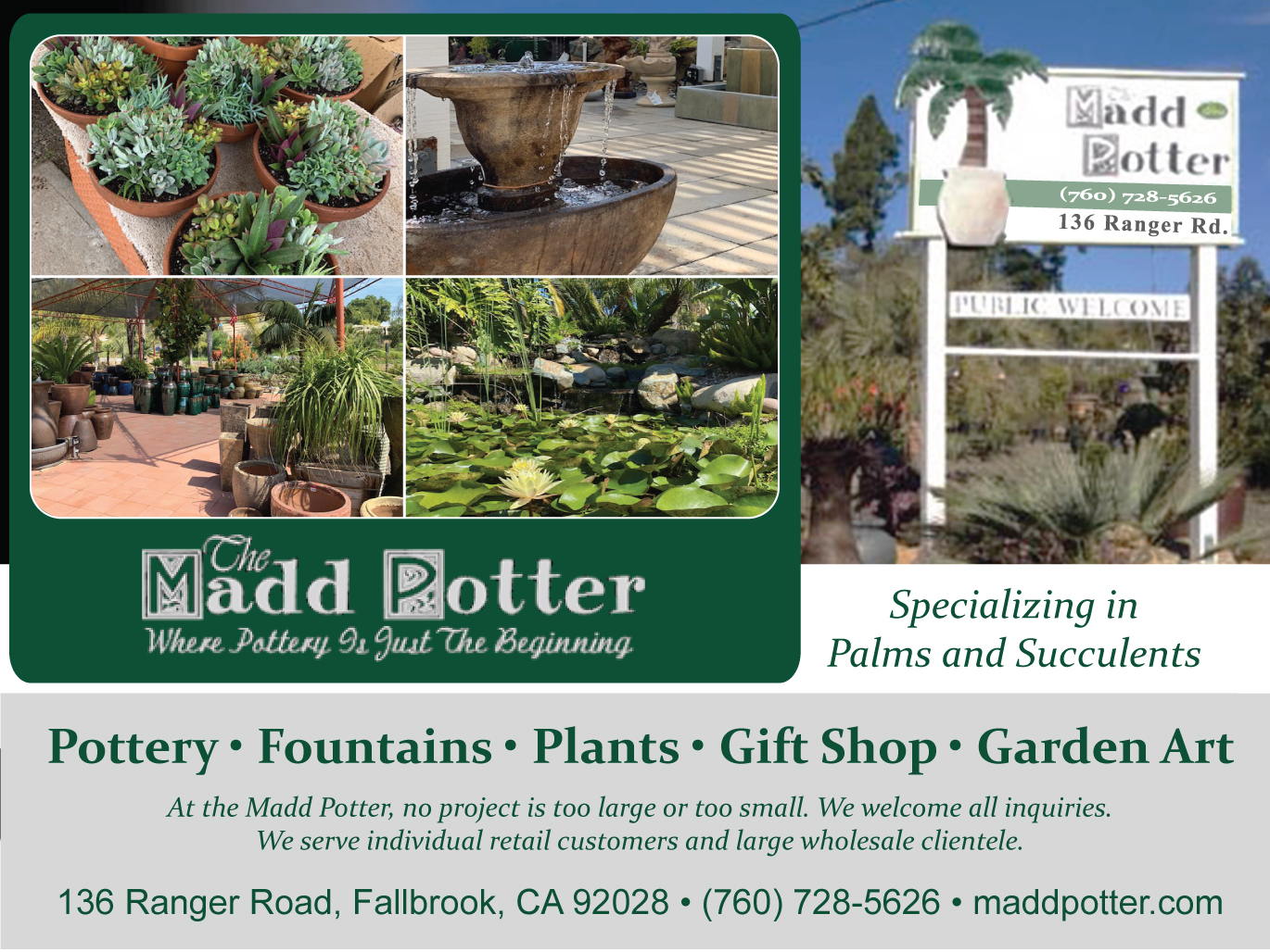 Shopping Pottery Plants Madd Potter Fallbrook CA